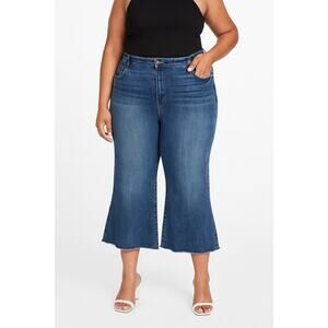 Pilcro Anthropologie Wide Leg Crop Jeans Dark Wash Womens Plus 26W